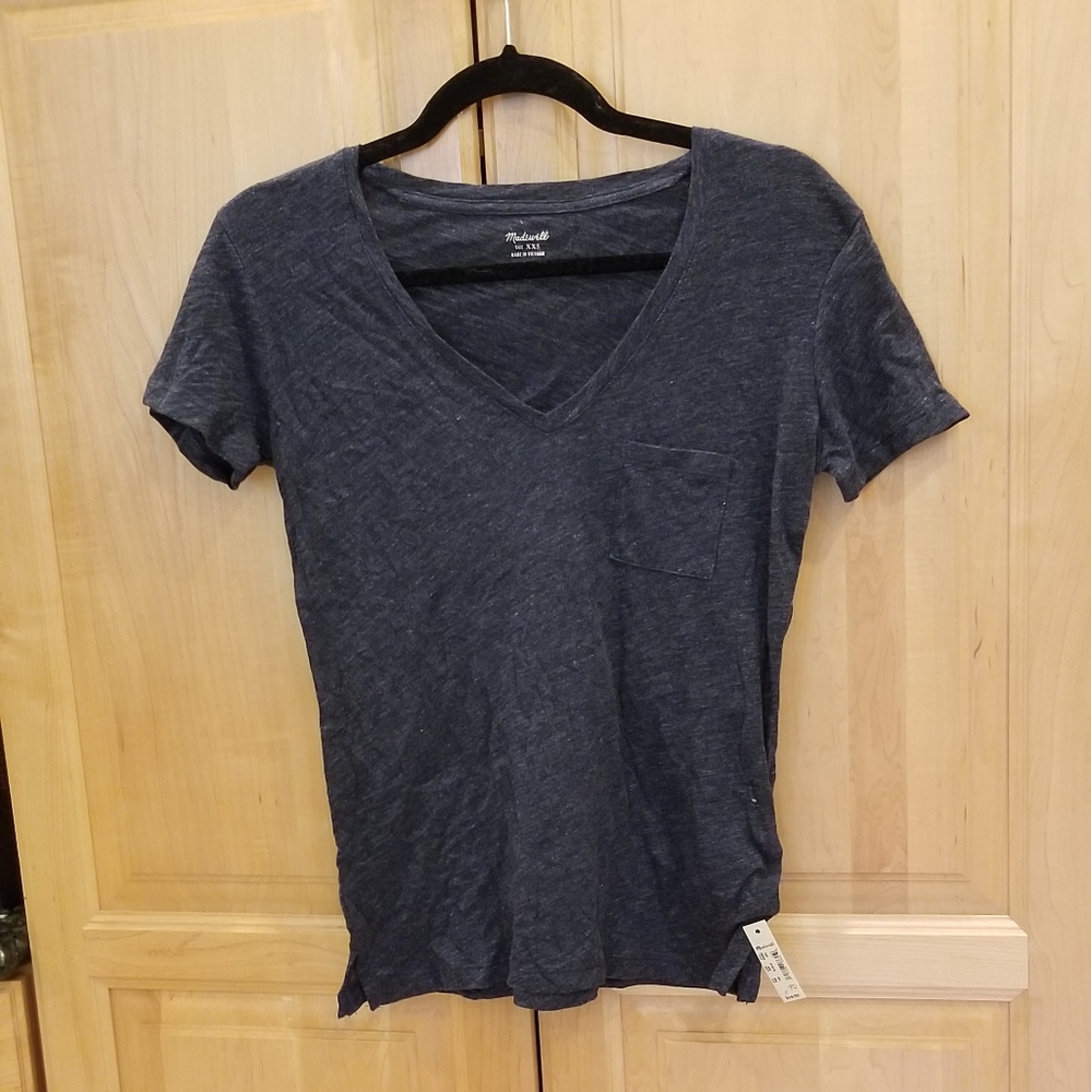 Madewell Whisper Cotton V-Neck Pocket Tee XXS NWT